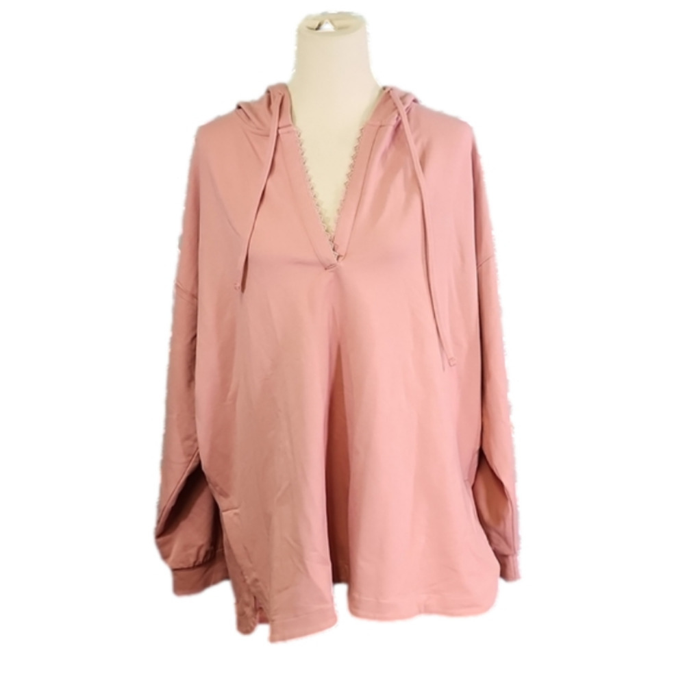 NYDJ Forever Comfort Laced Trimmed Hoodie Size XL